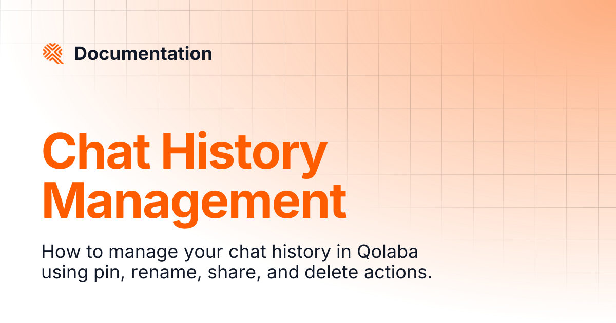 Chat History Management | Documentation